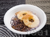 Рецепта Бубух инджин - пудинг от черен ориз с кокосово мляко и ананас от консерва